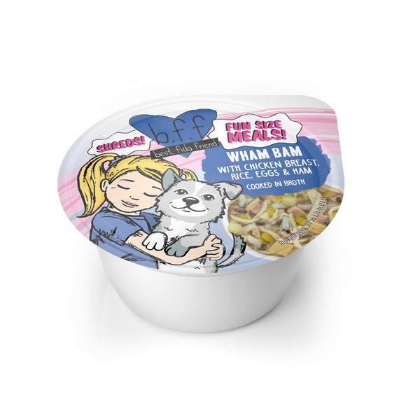B.F.F. Fun Size Meals! Wham Bam with Chicken Breast, Rice, Eggs & Ham in Broth Wet Dog Food, 2.75 oz.