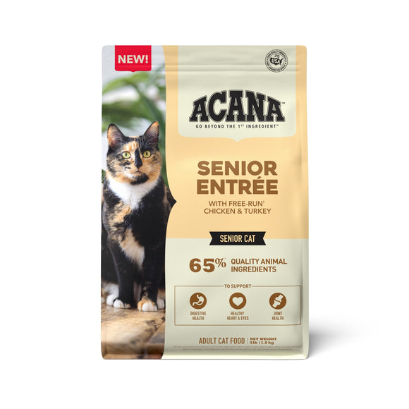 ACANA® Dry Cat Food for Seniors, Senior Entrée, Chicken, Turkey, and Duck, 4lb (B0BCDTYT6K)