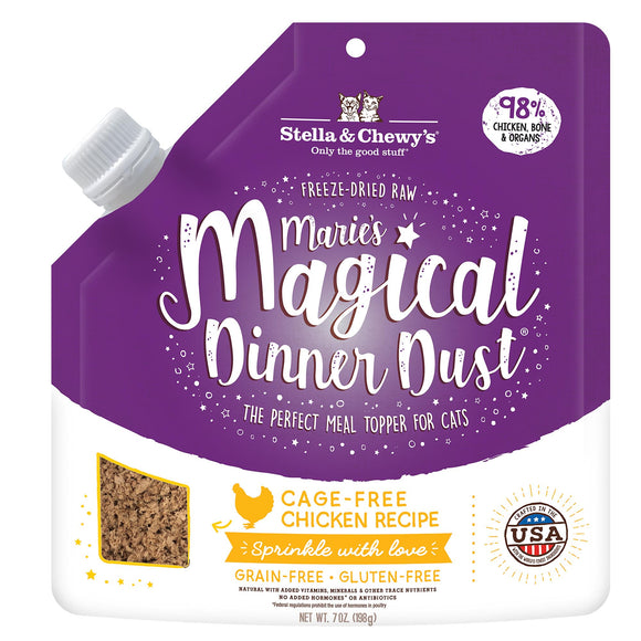Stella & Chewy s Marie’s Magical Dinner Dust Cage Free Chicken Recipe Freeze-Dried Raw Cat Food Topper  7-oz bag