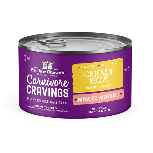 Stella & Chewy's Carnivore Cravings Minced Morsels Cage-Free Chicken Recipe Wet Cat Food, 5.2 oz.