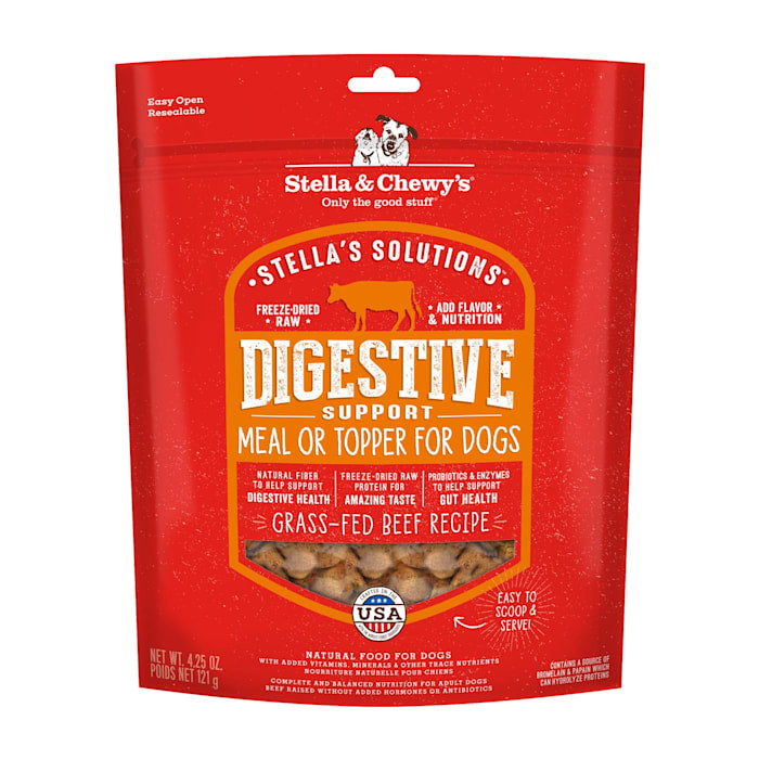 Stella's Solutions Freeze-Dried Raw Digestive Support Grass-Fed Beef Recipe, 4.25 oz. Bag (B0B3249438)