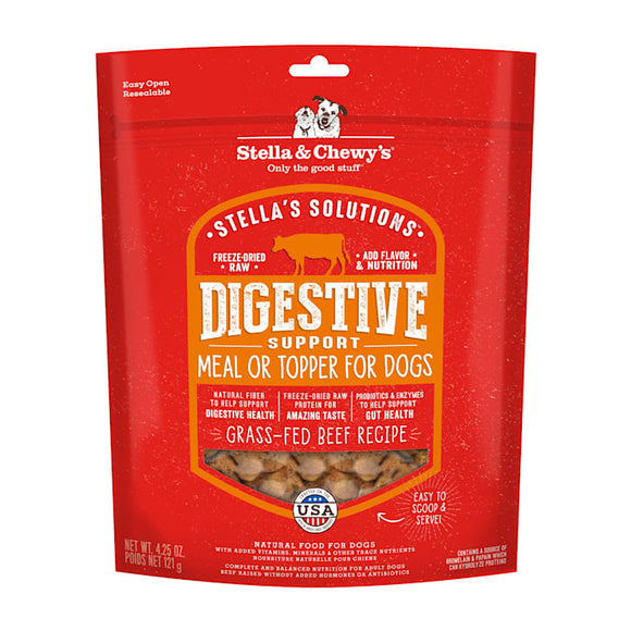 Stella's Solutions Freeze-Dried Raw Digestive Support Grass-Fed Beef Recipe, 4.25 oz. Bag (B0B3249438)