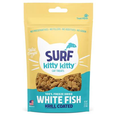 Kitty Kitty Surf 100% Freeze Dried White Fish Cat Treat with Krill Coating 0.6oz