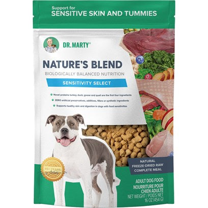 Dr Marty Nature's Blend Sensitivity Select Freeze Dried Raw Dog Food 16-oz