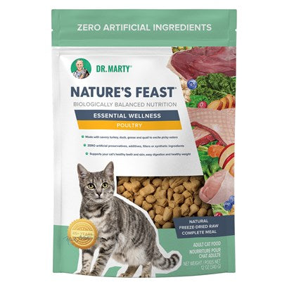 Dr. Marty Nature's Feast Essential Wellness Poultry Freeze Dried Raw Cat Food 5.5oz