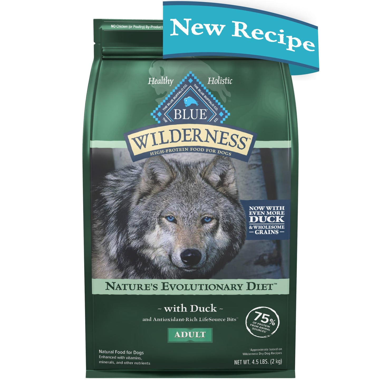 Blue Buffalo Wilderness Adult Dry Dog Food with Duck & Chicken Flavor - 4.5lbs