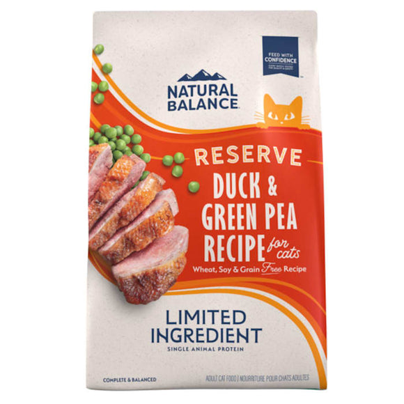 Natural Balance Limited Ingredient Reserve Grain Free Duck & Green Pea Recipe Dry Cat Food, 4 lbs.