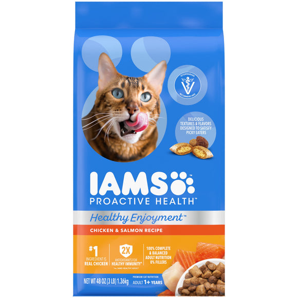 IAMS Healthy Enjoyment Dry Cat Food Chicken & Salmon Recipe  3 lb. Bag