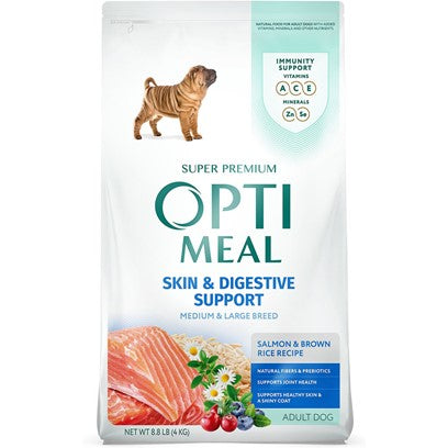Optimeal Medium & Large Breed Skin & Digestive Support Salmon & Brown Rice Recipe Adult Dog Dry Food 26.5-lb