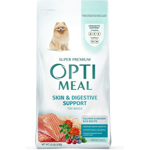 Optimeal Toy Breed Skin & Digestive Support Salmon & Brown Rice Recipe Adult Dog Dry Food 1.4-lb