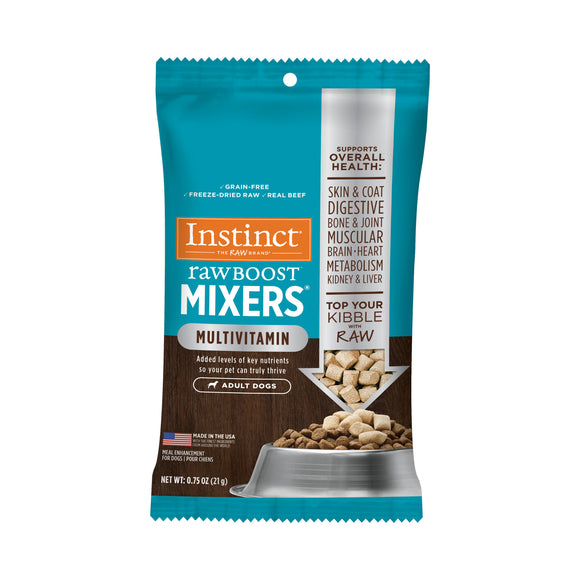 Instinct Raw Boost Mixers Grain Free Multivitamin for Adult Freeze Dried Dog Food Topper, 0.75 oz.