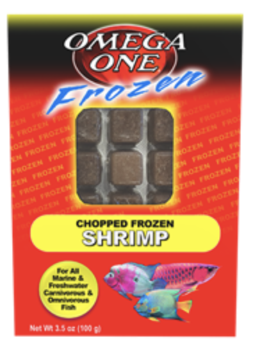 Omega One Frozen Chopped Shrimp Cube Pack 3.5oz