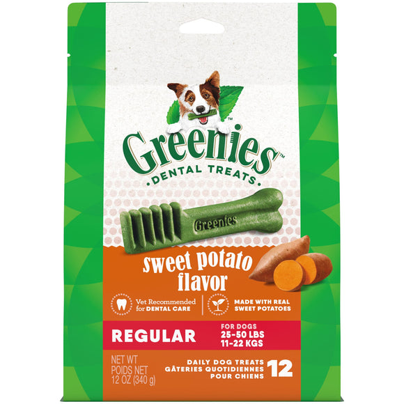 Greenies Dental Bone Sweet Potato Dog Treat - Regular - 12oz