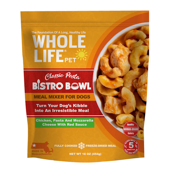 Whole Life Pet Bistro Bowls Classic Pasta Freeze Dried Meal Mixer For Dogs 16oz