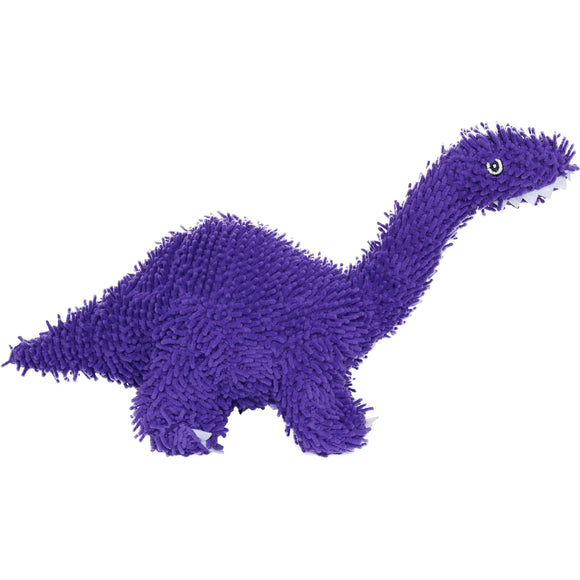 Tuffys Mighty Microfiber Ball Medium Brachiosaurus Purple  Squeaky Dog Toy