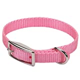 Coastal Pet Products 00601 PKB18 3/4 Inch Nylon Single-Ply Dog Collar, 18 Inch, Pink Bright