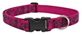 even if chewedCustom design side-release buckleMachine washPlum blossom designWoven dog collar measures 1" x 12"-20""
