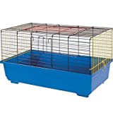 A&E Cage Co Blue Rabbit And Guinea Pig Cage Beige Base With White Wire