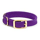 Purple:Adjustable double-braid dog collarWaterproof and durable webbingFeatures all brass hardware buckle and "D" ringMatches Mendota snap leashes perfectlyChoose 1" wide or 9/16" wide for small breed and puppies"