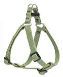 LupinePet 1/2-Inch Recycled Fiber Step-In Harness for Small Dogs with Girth Size 10 to 13-Inch, Moss