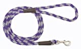 Amethyst:The Mendota Snap leash is the perfect solution for exercise walking and training in the parkMatches our double braid collars and double braid jar collars perfectlyOil tanned splicesAll brass hardware"
