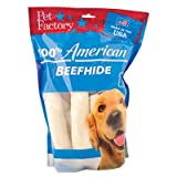 Pet Factory 100% American Beefhide Large Breed Chews Dog Treat, 6 Ct