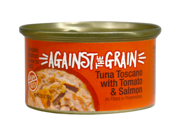 Against the Grain Tuna Toscano With Salmon & Tomato Dinner For Cats 24-2.8 oz cans