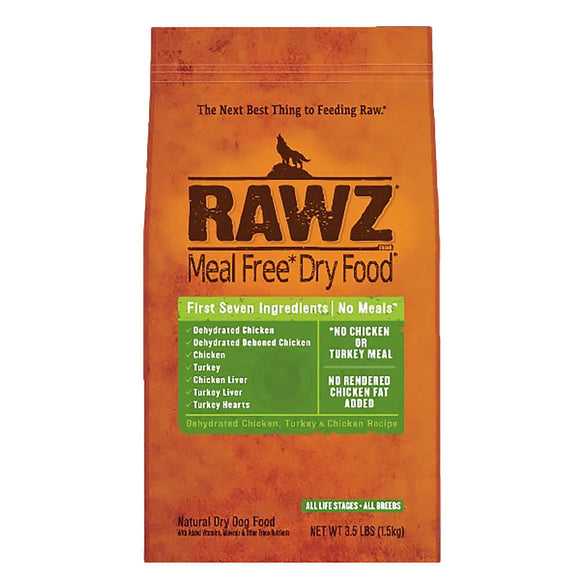 Rawz Natural Grain-Free Chicken & Turkey Dry Dog Food, 3.5 Lb