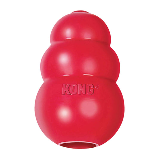 KONG Classic Natural Rubber Bouncy Dog Toy  Red  Small