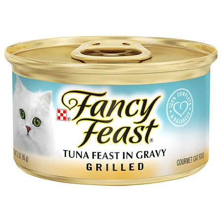 Fancy Feast Gravy Wet Cat Food  Grilled Tuna Feast  3 oz. Can