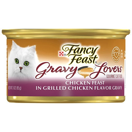 Fancy Feast Gravy Wet Cat Food  Gravy Lovers Chicken Feast in Grilled Chicken Flavor Gravy  3 oz. Can