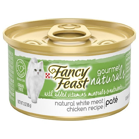 Fancy Feast Grain Free, Natural Pate Wet Cat Food, Gourmet Naturals White Meat Chicken Recipe, 3 oz. Can