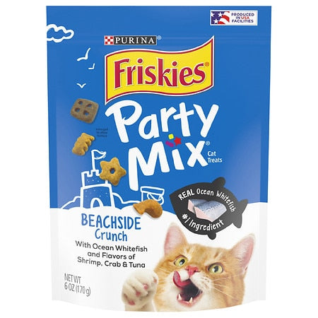 Purina Friskies Party Mix Beachside Crunch Adult Cat Treats - 6 oz. Pouch