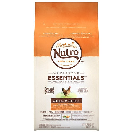 NUTRO NATURAL CHOICE Adult Dry Dog Food  Chicken & Brown Rice Recipe Dog Kibble  5 lb. Bag