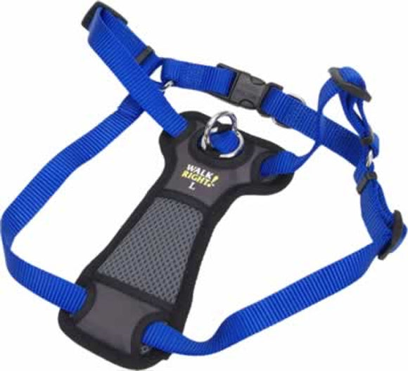 Walk Right Front-connect Padded Dog Harness Blue Small