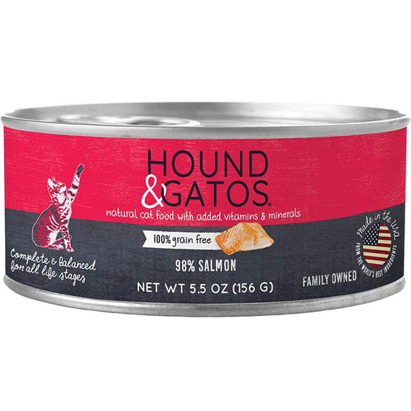Hound & Gatos Grain Free Wet Cat Food Salmon 5.5oz can