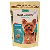 NaturVet Quiet Moments Calming Aid for Dogs - Plus Melatonin – Helps Reduce Stress & Promote Relaxation – Great for Storms, Fireworks, Separation, Travel & Grooming - 65ct Soft Chew Bag