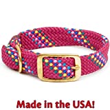 Rasp Conf:Adjustable double-braid dog collarWaterproof and durable webbingFeatures all brass hardware buckle and "D" ringMatches Mendota snap leashes perfectlyChoose 1" wide or 9/16" wide for small breed and puppies"