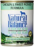 Natural Balance L.I.D. Limited Ingredient Diets Canned Wet Dog Food, Grain Free, Chicken and Sweet Potato Formula, 13-Ounce (Pack of 12)