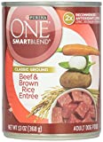 Purina ONE Natural Pate Wet Dog Food  SmartBlend Beef & Brown Rice Entrée  13 oz. Can