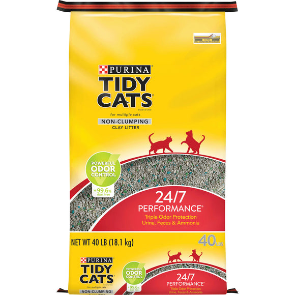 Purina Tidy Cats Non-Clomping Cat Litter For Multiple Cats 24/7 Performance, 40.0 LB