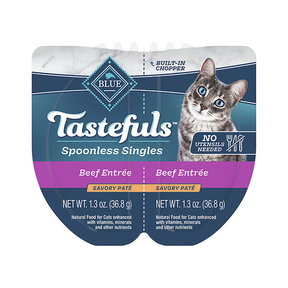 Blue Buffalo Tastefuls Spoonless Singles eef Entree Pate Adult Dry Cat Food - 2.6oz