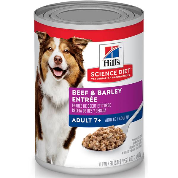 Hill's Science Diet Adult 7+ Beef & Barley Entr&eacute;e Canned Dog Food, 13 oz