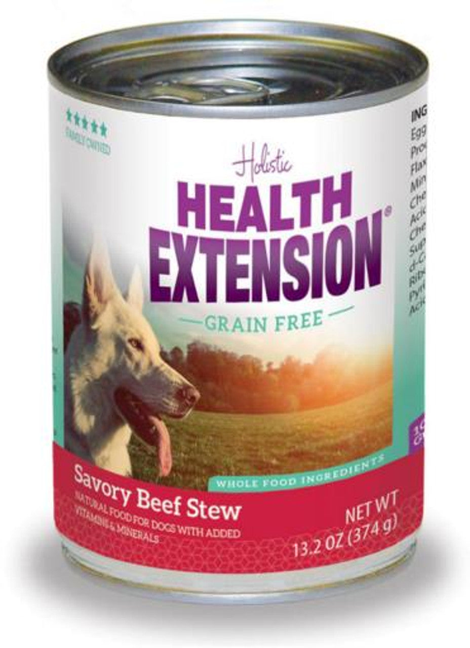 Health Extension Savory Beef Stew Canned Wet Dog Food  13.2 Oz Can