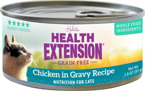 Health Extension Grain Free Chicken in a Gravy Recipe Wet Cat Food, 2.8 Oz
