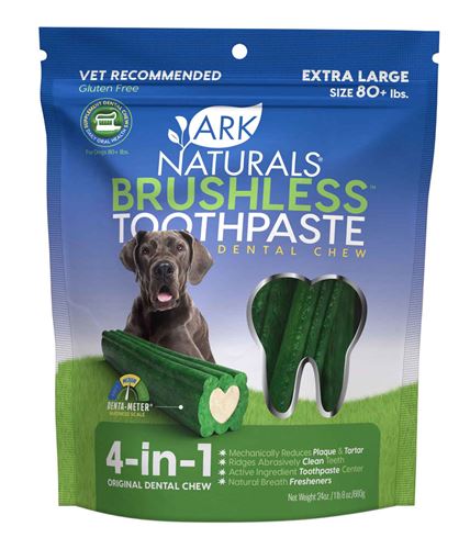 Ark Naturals Protection+ Brushless Toothpaste Fortified Dental Chew for Extra Large Dogs 24 oz