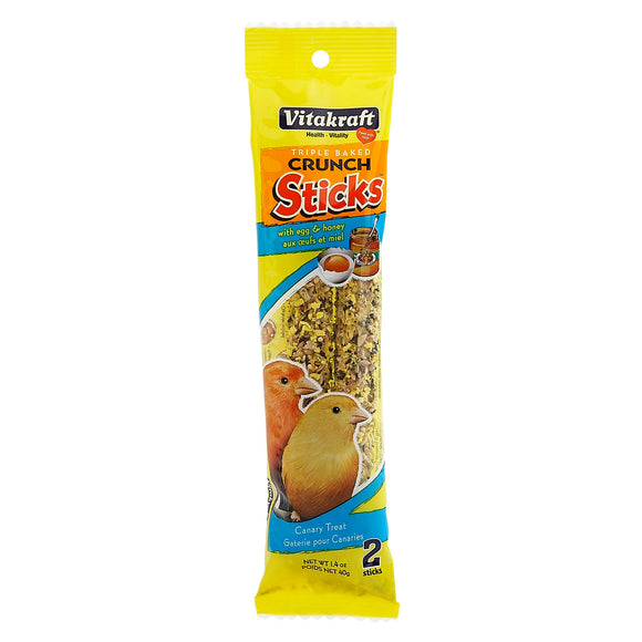 Vitakraft Canary Crunch Sticks w/Egg & Honey Treats Sticks 2pk 1.4 oz.