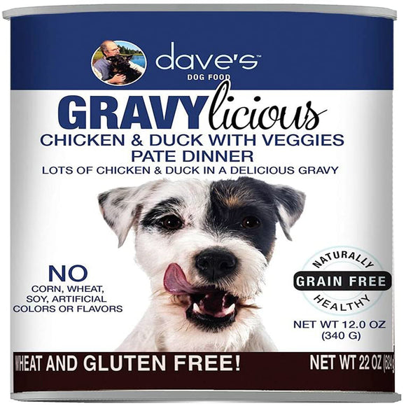 Daves Dog Grain Free Gravylicious Chicken and Duck 12 Oz