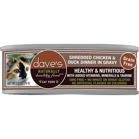 Dave Cat Grain Free Shredded Chicken N Duck and Cat 2.8 Oz