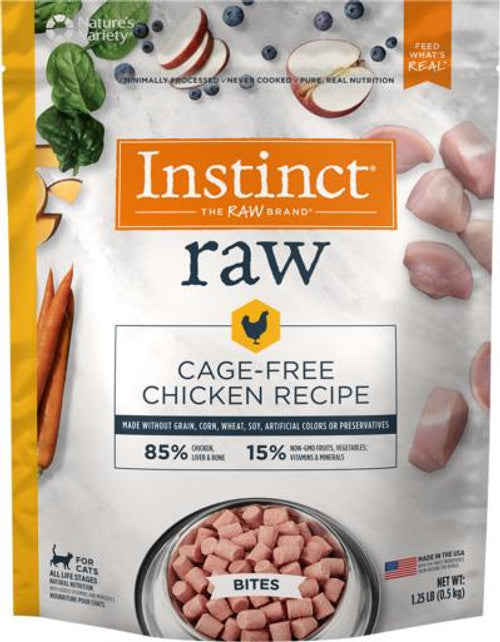 Nature's Variety Instinct Raw 85% Frozen Cat Food 1.25lb Chicken Bites